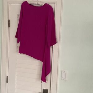 Emmelle silk side drape blouse